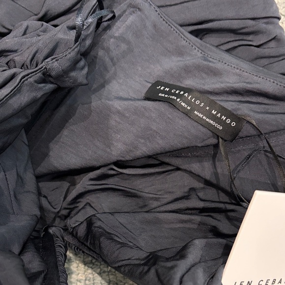 Mango Charcoal Ruched Mini Dress - Picture 5 of 7